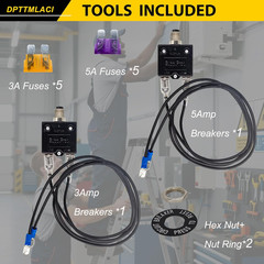 2Pack Circuit Breakers- 3A/5A Resettable Fuse Kit Professional HVAC Tool Circuit