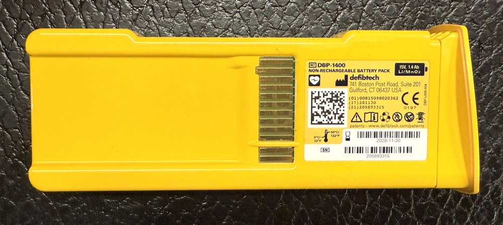 Defibtech Lifeline Standard DBP-1400 Battery Pack Date 2028 FRESH 9V INSTALLED