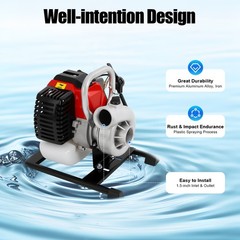 2.3HP 2-Stroke Gasoline Water Pump High-Pressure Irrigation Transfer Pump 1.5in