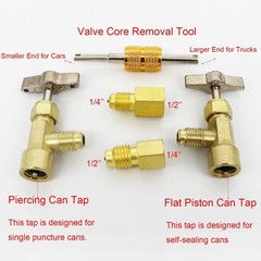 R134A Adapter Fitting Kit ( R134A Self-Sealing, and Single Puncture Can Taps, wi
