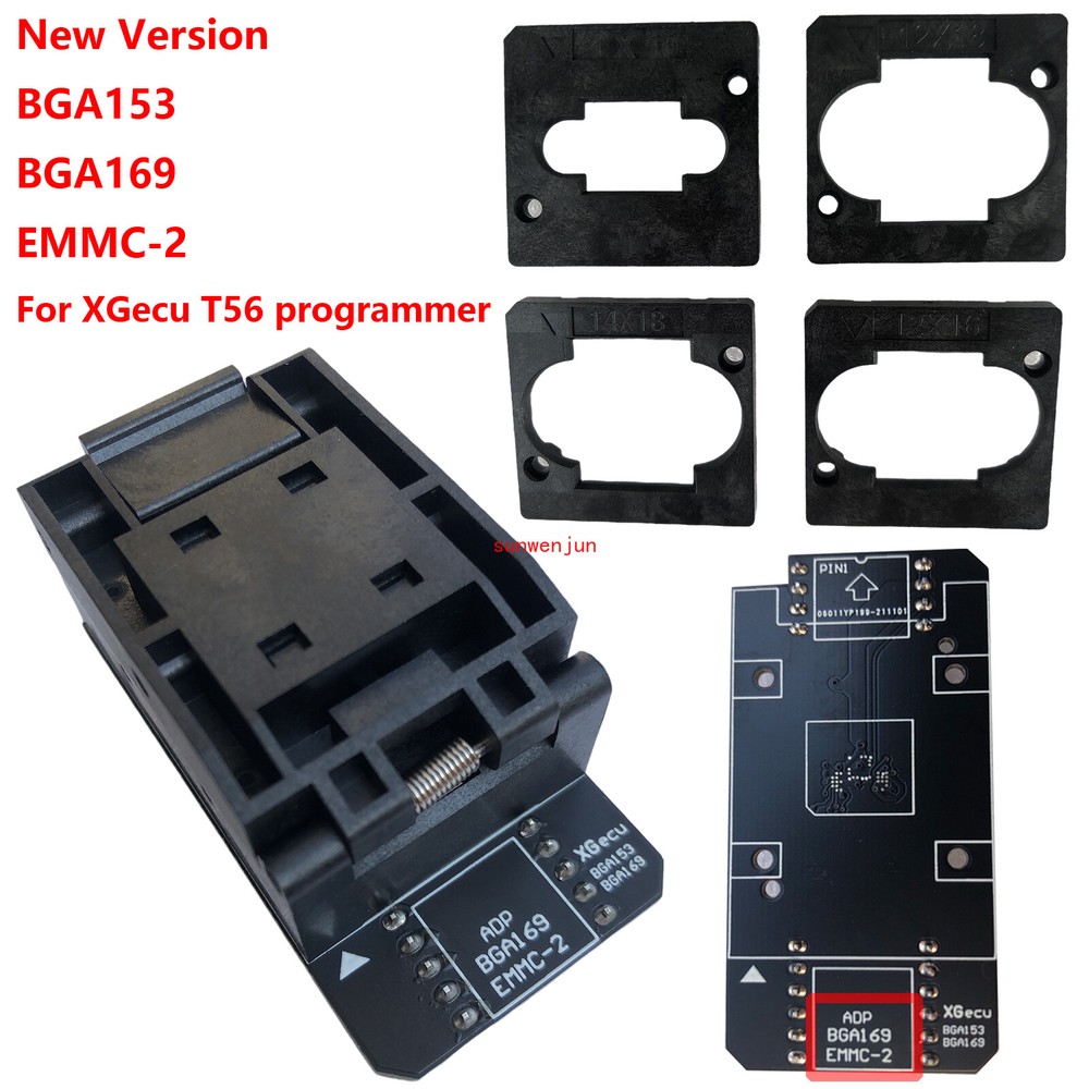 New EMMC-2 Adapter IC socket BGA153 BGA169 EMMC-2 only on XGecu T56 programmer