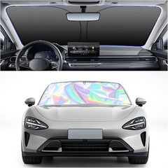 57.09×31.5 Inch Collapsible Car Windshield Sun Shade in 210T Titanium Silver Clo