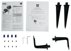 6 JBL GSF6-TN 6.5″ Landscape Ground Stake/Wall Mount 70v Commercial Speakers+Amp