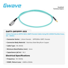 2.4mm Female to GPPO(Mini-SMP) Female Cable | RG-405SS Flexible Coax | DC-50GHz