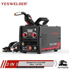 110V MIG Welder, 135A Flux-Core MIG & Stick Welding Machine
