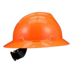 MSA 10021292 V-Gard Hard Hat Hi-Viz Orange Standard Suspension Medium