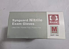 Synguard Nitrile Exam Gloves, Blue Size Medium box of 100 NGPF 7002