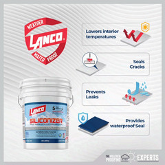 SALE!Lanco Siliconizer Acrylic Elastomeric White Reflective Roof Sealer 5 gallon
