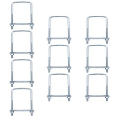 10 Pcs Square U-Bolt for Trailer M9 x 2-3/4″ x 4-5/8″ Galvanized Steel