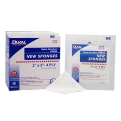 Dukal 2″ x 2″ 4-ply Sterile Non-Woven Sponges, 2 Sponges per Pack, Box of 1500