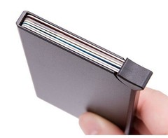 Mens Slim Carbon Fiber Money Clip Wallet RFID Blocking ID Credit Card Holder