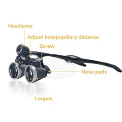 3.5X Dental Medical Surgical Binocular Loupes Headband Magnifier w LED Headlight