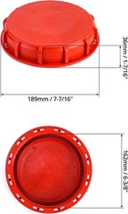 2 Pack Red IBC Tote Tank Lid 6.5” w/ Gasket Fits 163mm Cap for Liquid Storage