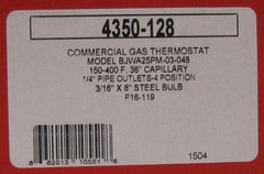 4350-128 Robertshaw Commercial Gas Oven Thermostat for BJWA 46-1211 3200093 2008