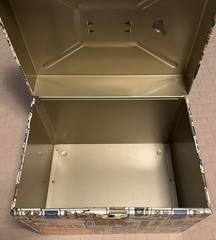 Retro 70s Ballonoff Metal Tin Home Porta File Box w/ Key 12-1/2 x 10 x 6–1/2 Vtg