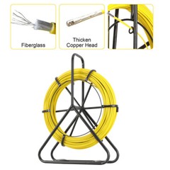 Fish Tape Puller Fiberglass 328ft/100m Ø 1/4″ Wire Cable Running Duct Rodder Kit