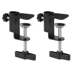2Pcs 0.49″ Hole Dia. Universal C-Clamp Desk Clamp for Table Lamp Mic Arm Black
