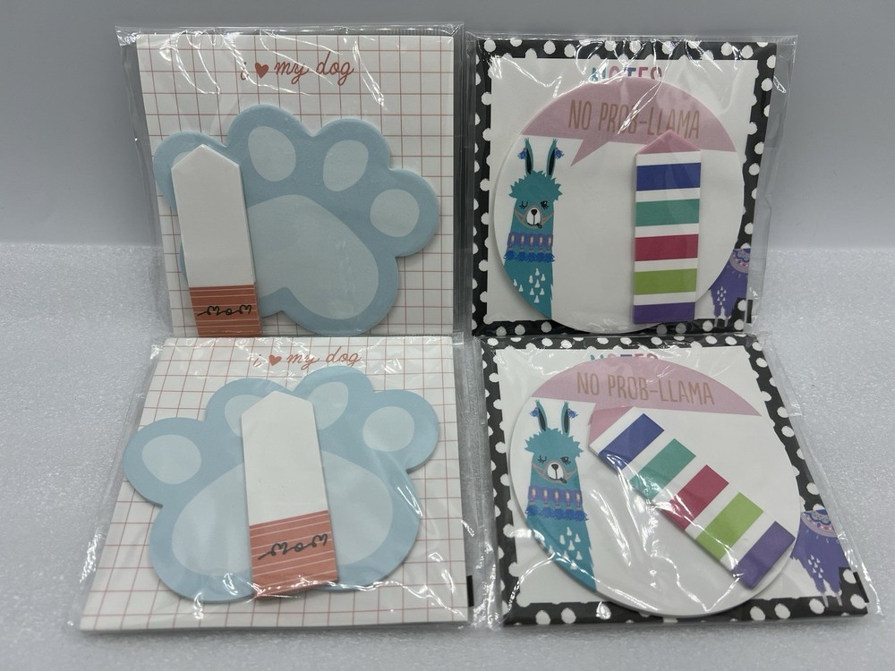 Sticky Notes I ❤️ MY DOG (2) & NO PROB-LLAMA (2) 3-pack (LOT of 4)