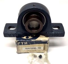 FYH NAP206-18 Ball Bearing Pillow Block 1-1/8″ Bore Set Screw Locking Collar