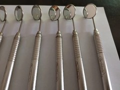 Lot of 10 Pcs Hu-Friedy MH6 Dental Mouth Mirrors Steel Handles Same as Picture