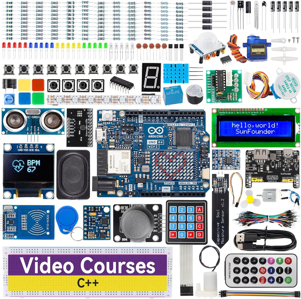 Elite Explorer Kit with Original Arduino Uno R4 Wifi, Rohs Compliant, Bluetooth