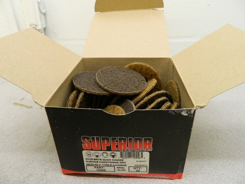 Superior Abrasives Aluminum Oxide Quick Change Disc 25 Pack 3″ Disc Diam 10556