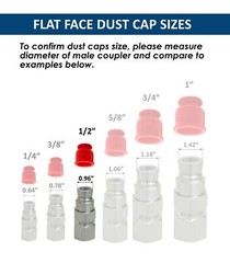 Dust Caps for 1/2 body Flat Face Hydraulic Coupler Red,Green,Yellow,Gray,Blue