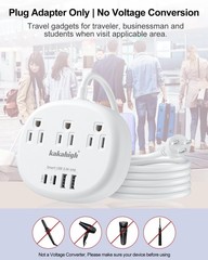Thailand Power Adapter, Plug Adapter with US to TH White-TH
