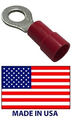 (100) Vinyl Insulated 8 AWG Gauge 1/4″ Ring Terminal Crimp Wire Connector USA