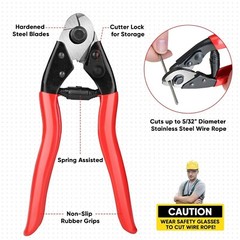 1/8″ Deck Railing Cable with Cutter, Premium Stainless Steel Wire Rope Aircraft