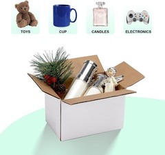 6x4x4 Shipping Boxes 50 Pack, White Cardboard Boxes Kraft Corrugated Mailer B…