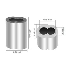 200 Pcs Aluminum Crimping Sleeve 1/16″, Cable Ferrule Wire Rope Sleeves Sleeve..