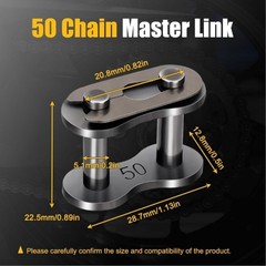 5 Pack #50 Roller Chain Connecting Links Heavy Duty Carbon St Size: 5 Pack #50