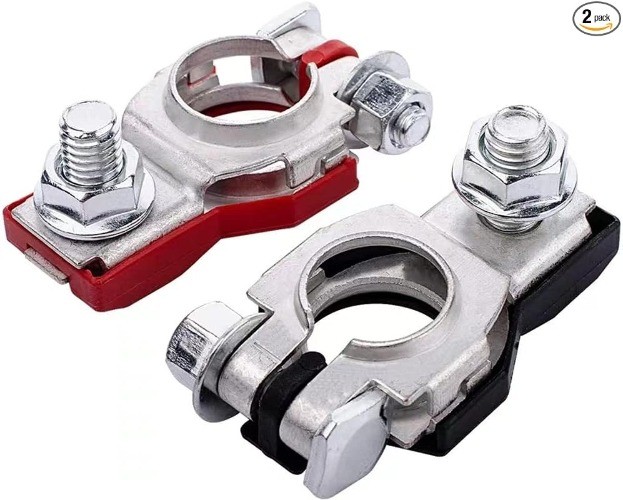 Universal Automotive Battery Terminal Connectors (1 Pair), Positive & Negative T