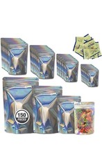 150pieces Stand up pouch Resealable Mylar Bags and 1 pack of 10 Oxygen Absorbers