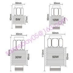 Round RF Coaxial Attenuator 5W-50W 1dB-50dB N Type Male to Female 3.0GHz 50 Ohm
