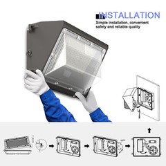 120W Led Wall Pack Light Outdoor Commercial Industrial Security Wall Light 5000K