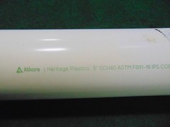 PVC Pipe – 6″ x 10′ – SCH40 – Plain End – Plastic Pipe, Industrial Tubing