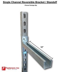 12″ Single Channel Reversible Bracket Standoff for Unistrut Strut Solid Post