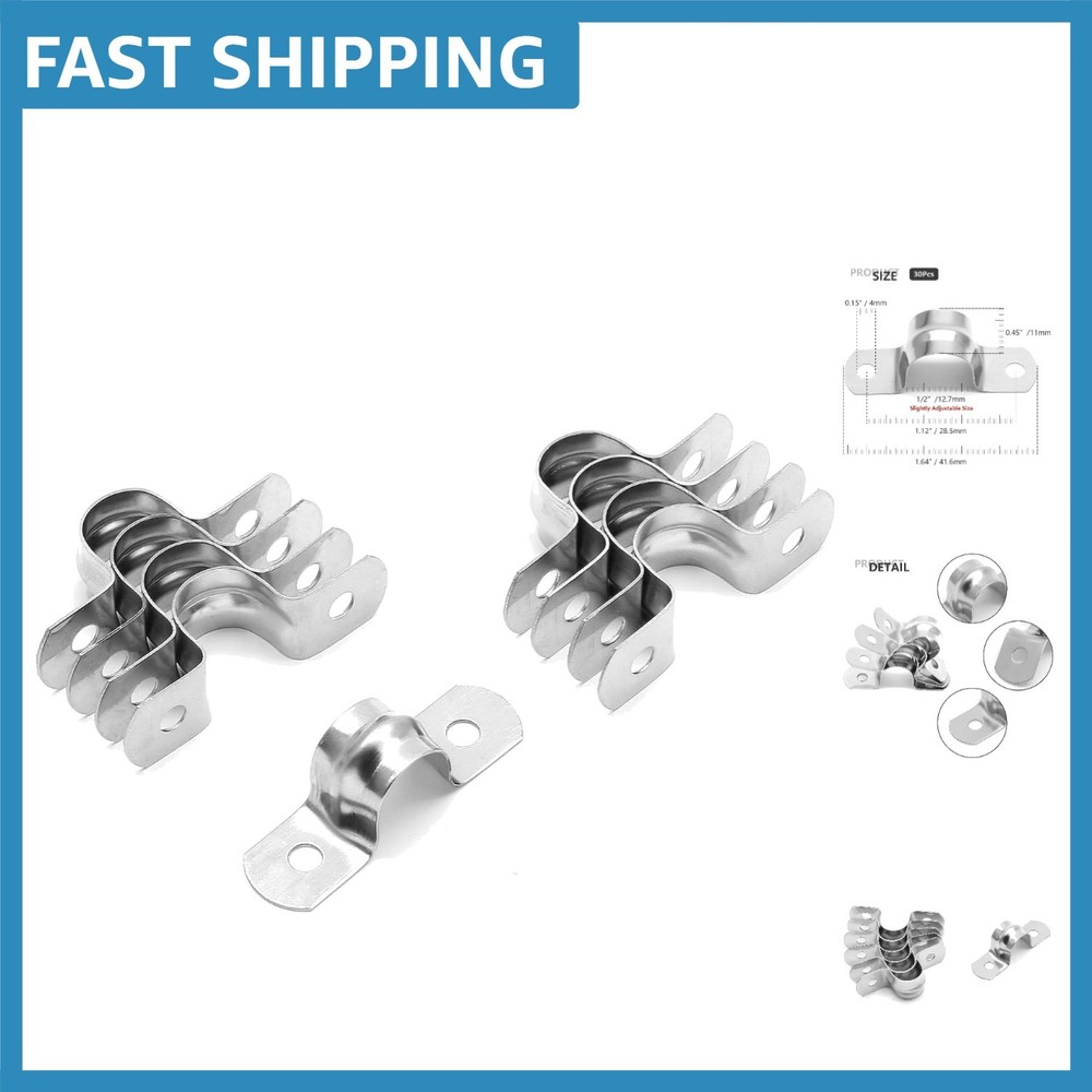 Versatile 30-Pack Stainless Steel Conduit Straps for Secure Pipe Installation