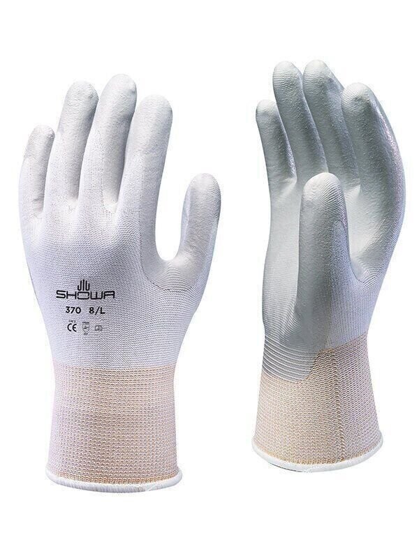 12 PAIR – SHOWA ATLAS FIT 370W WHITE NITRILE GARDENING WORK GLOVES-FREE SHIPPING