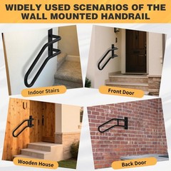 Left Side Wall Mounted handrail, Garge Door Stair Railing for 1-3 Steps(Polis…