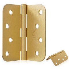 4″ X 4″ Satin Brass Door Hinges – 3Pack Satin Gold Brushed Brass Door Hing