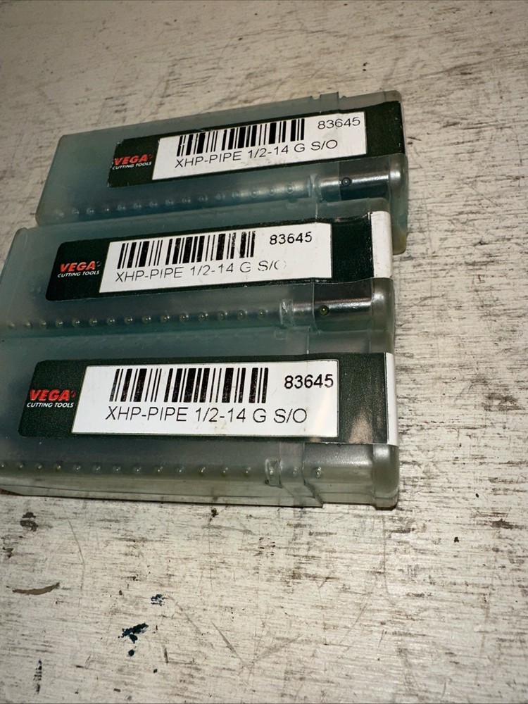 Lot Of 3 New Vega Cutting Tools 1/2”-14 XHP-pipe G S/O Spiral Taps 83645 NOS