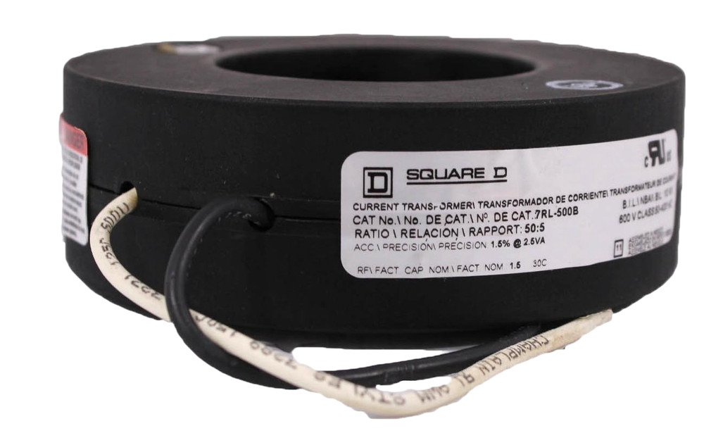 Square D 7RL-500B Current Transformer AC Sensing Metering Protection 50:5 Ratio