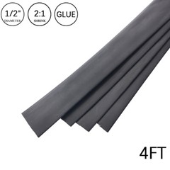 2:1 Heat Shrink Tubing Tube 1/2″ Black Glue Waterproof Dual Wall Wires Wrap