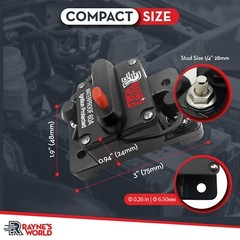 2 PACK 60 Amp 12-48VDC Waterproof Circuit Breaker Auto/Marine/Solar Manual Reset