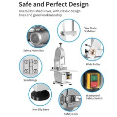 1500W Commercial Bone Cutting Machine Frozen Meat Cutter Saw Electric Bandsaw