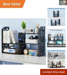 Elegant Black PVC Shelves for Desk – Adjustable & Stylish Organizer for Any Room
