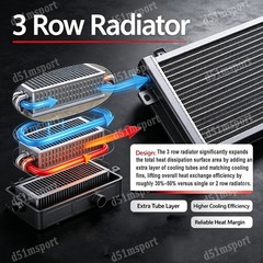 3 Row Tractor Radiator For 1939-1952 Ford 8N 9N 2N AR2018 #8N8005 #86551430